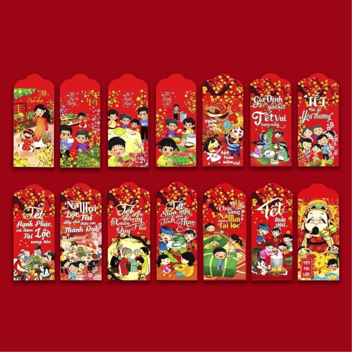 Mixed Hong Bao/ Bao Li Xi Tet Viet Nam 10 Cai Ngau Nhien