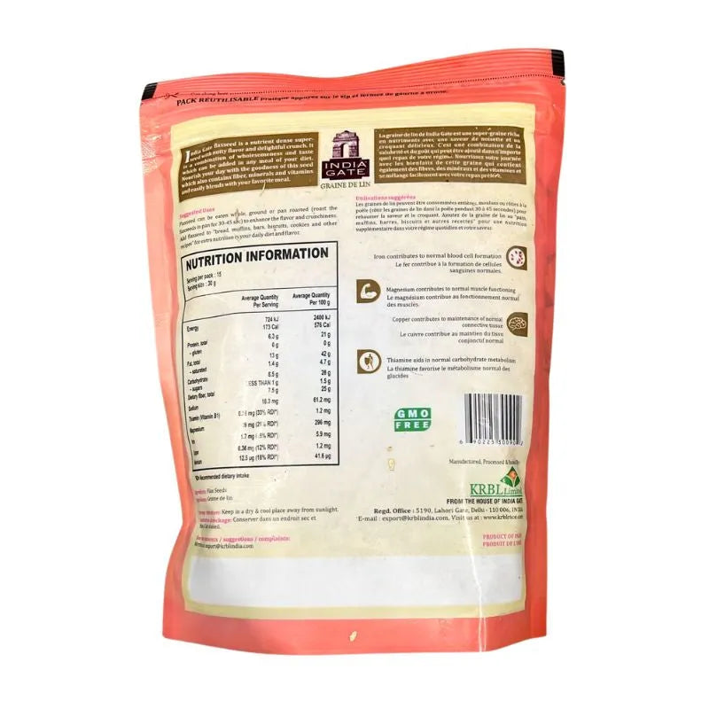 India Gate Flax Seeds - 454g-Global Food Hub