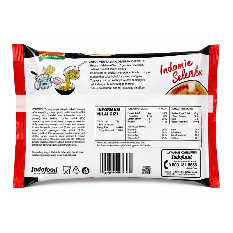 Indomie Instant Noodle Mi Kuah Rasa Seblak Hot Jeletot - 75g-Global Food Hub