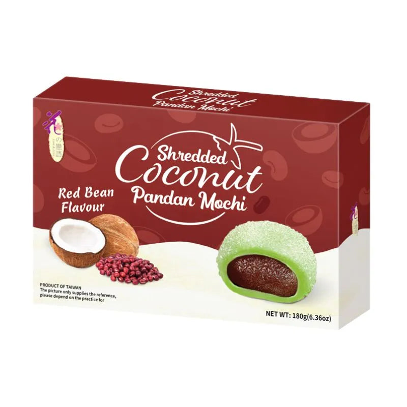 Love & Love Mochi Shredded Coconut, Pandan, Red Bean Flavour - 180g-Global Food Hub