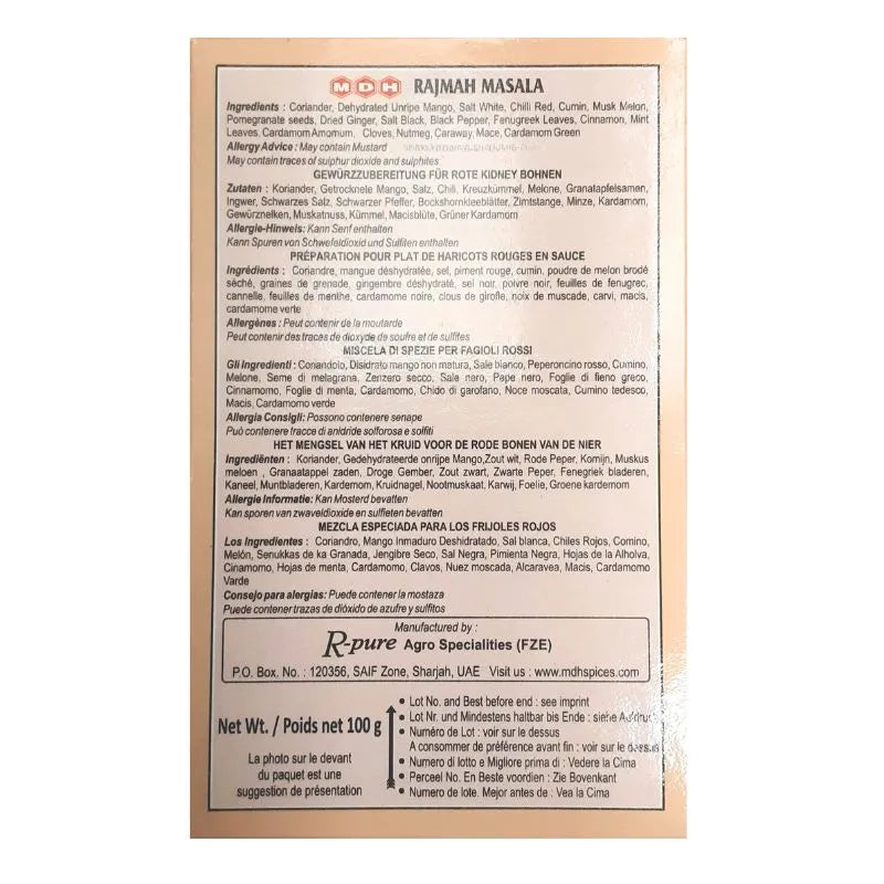 MDH Rajma Masala - 100g-Global Food Hub