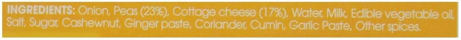 MTR RTE Mutter Paneer / Green Peas and paneer - 300g-Global Food Hub