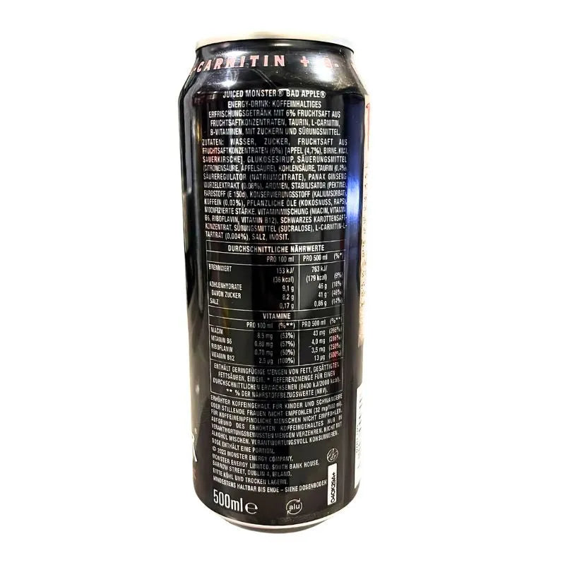 Monster Energy Juice Drink Bad Apple - 500ml-Global Food Hub