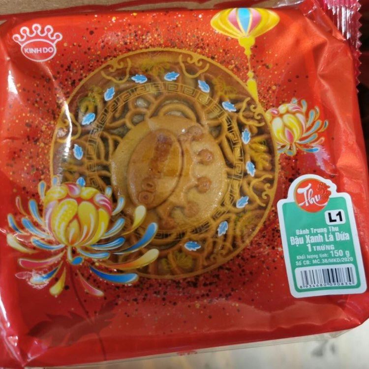 TP - KINH DO Moon Cakes Meung Bean 1 Egg/ Banh Nuong Dau Xanh 1 Trung 150g