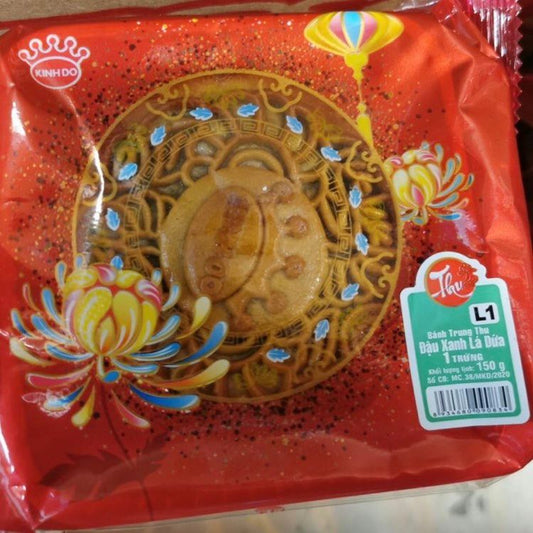 TP - KINH DO Moon Cakes Meung Bean 1 Egg/ Banh Nuong Dau Xanh 1 Trung 150g