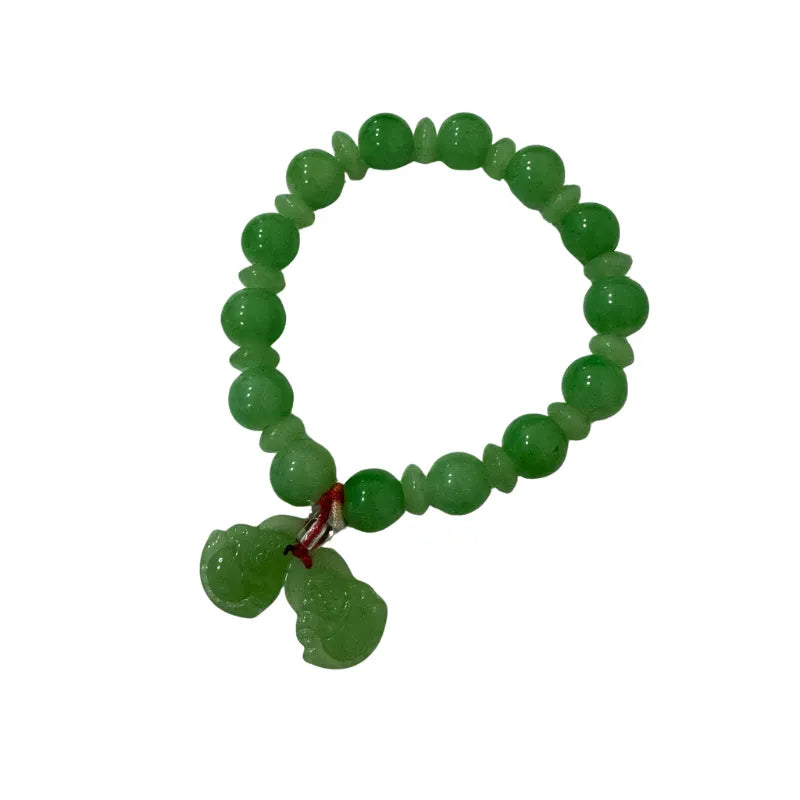 Natural Green Aventurine Pixiu Feng Shui Bracelet - 17cm-Global Food Hub