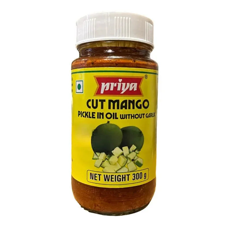 Priya Cut Mango Pickle without Garlic - 300g-Global Food Hub