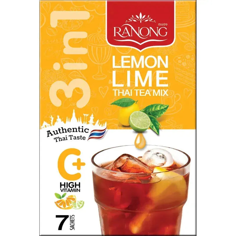 Ranong Tea 3 in 1 Lemon Lime Thai Tea Mix - 25g - 1 Sachet-Global Food Hub