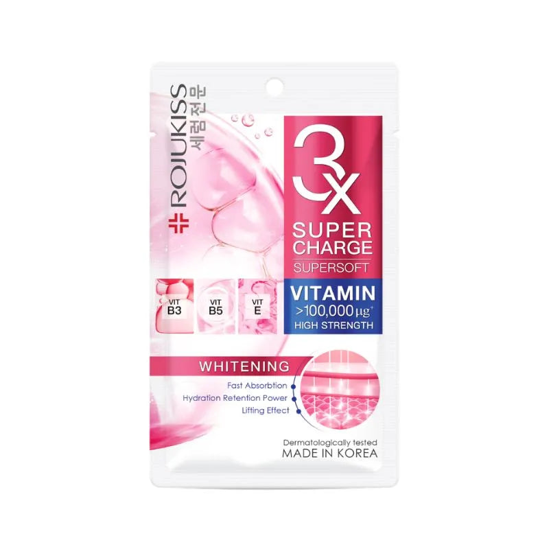 Rojukiss 3X Super Charge Supersoft Vitamin B3,B5 & Vitamin E Face Mask -25ml-Global Food Hub