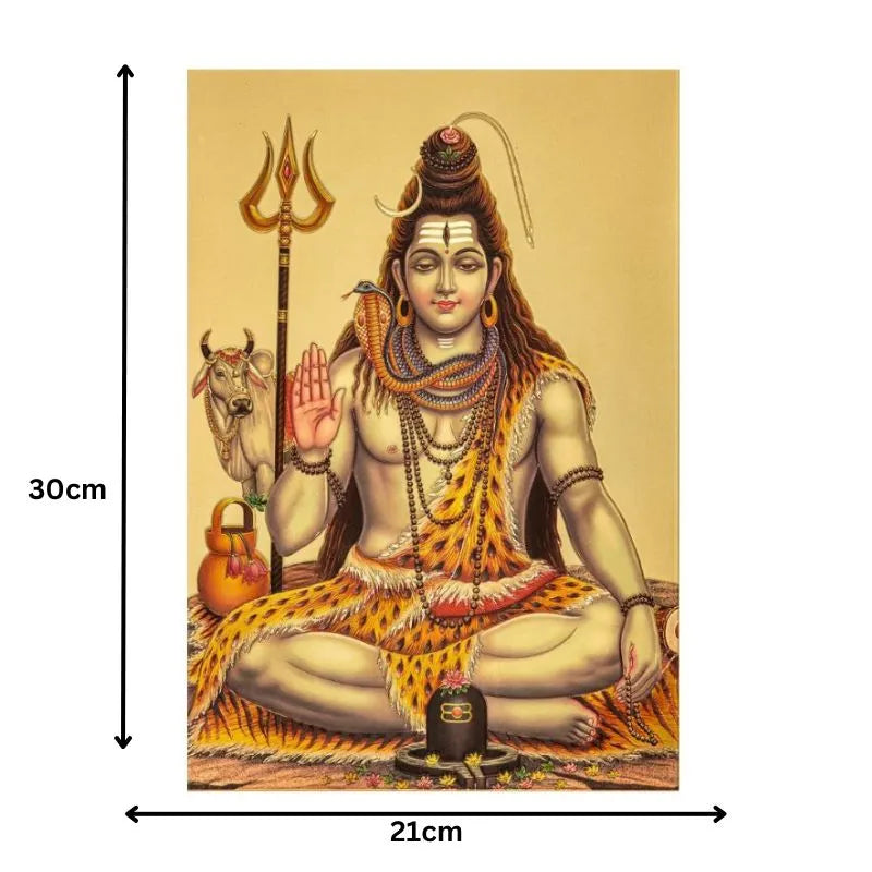 Shiva Gold Foil Unframed Art Work - 21cm x 30cm-Global Food Hub