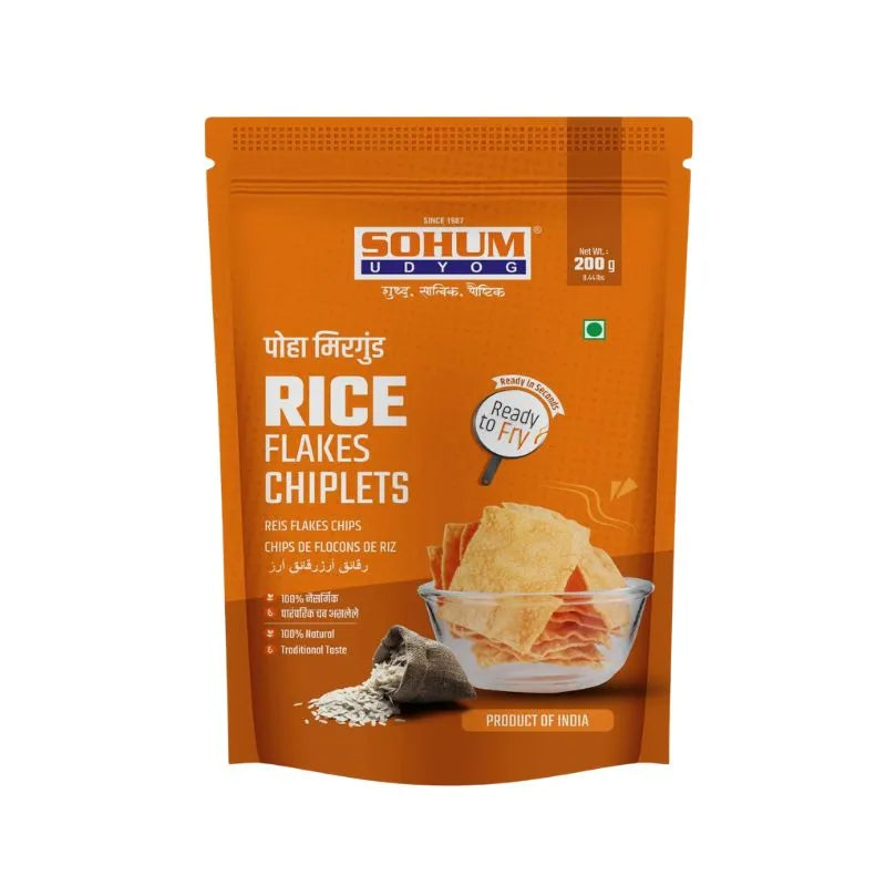 Sohum Rice flakes chips / Poha Mirgund - 200g-Global Food Hub