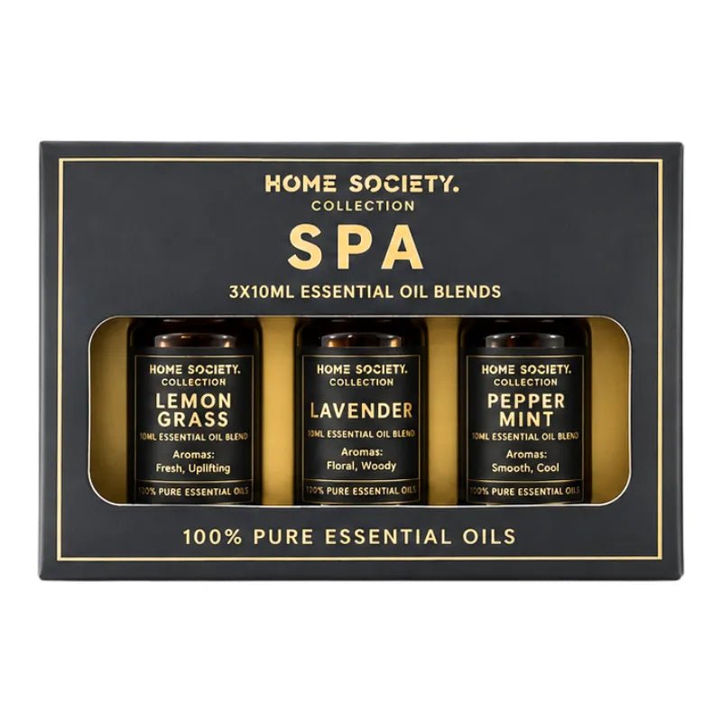 Spa Fragrance Essential Oil Pack - 3 x 10ML - Lemongrass, Lavender, Peppermint-Global Food Hub