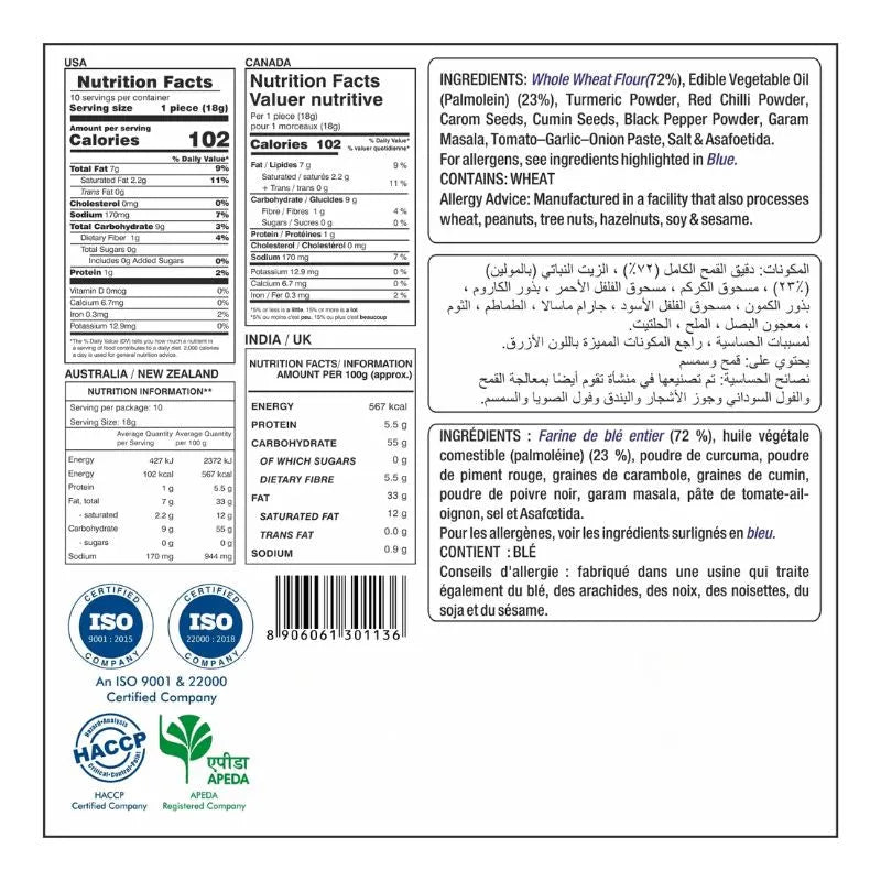 Tastee Bhakhari Punjabi - 180g-Global Food Hub