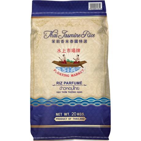 FLOATING MARKET Thai Jasmine Rice 20kg/ Gạo Thai Jasmine 20kg