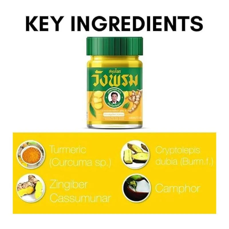 Wangprom Thai Herbal Yellow Balm Formula 2 (Phlai) – 50g-Global Food Hub