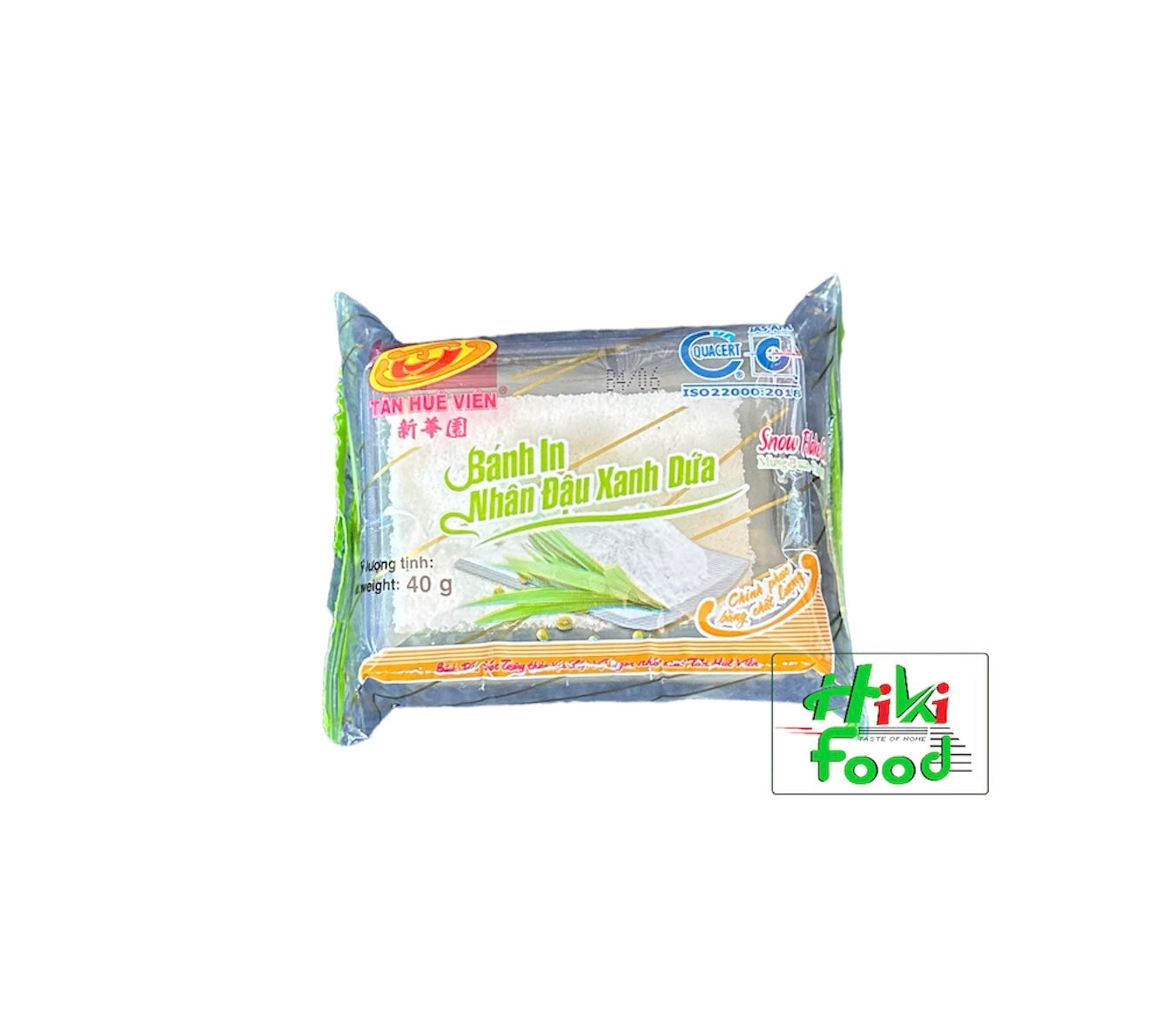 THV - Banh In Cake Mungbean Pandan 40g / Banh In Dau Xanh La Dua 40g
