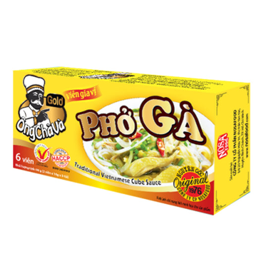 Ong Cha Va Soup Powder Chicken Rice Noodle Soup / Vien Gia Vi Pho Ga Ong Cha Va 75g ( BBD 24/03/23)