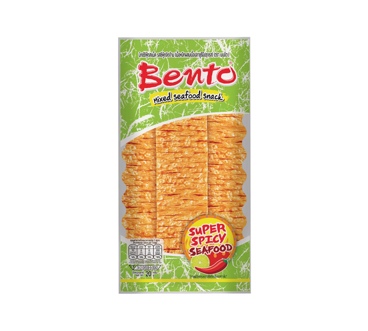 BENTO Mixed Seafood Snack Super Spicy Flavour / Bento Muc Vi Hai San Cay 4x20g ( BBD : 04/04/2024 )