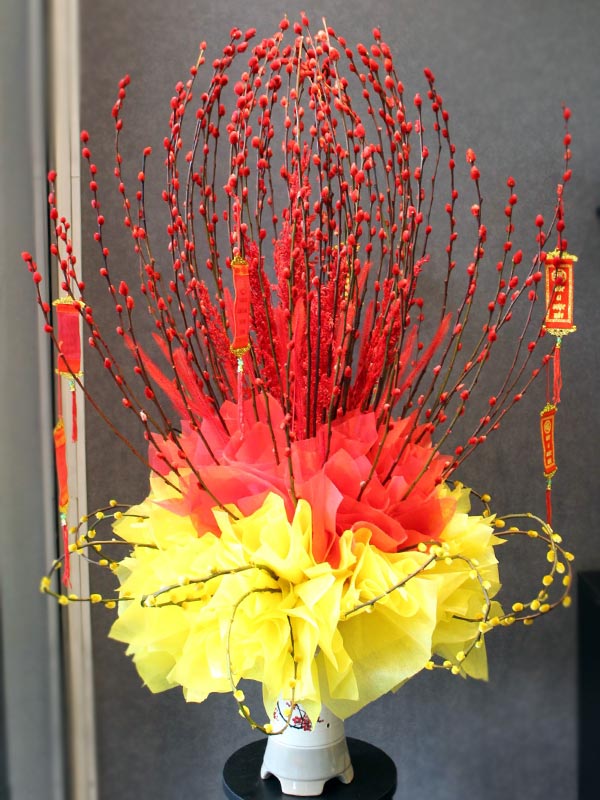 TET - Red Tam Xuan Flowers / Nụ Tầm Xuân Đỏ 10 piecies