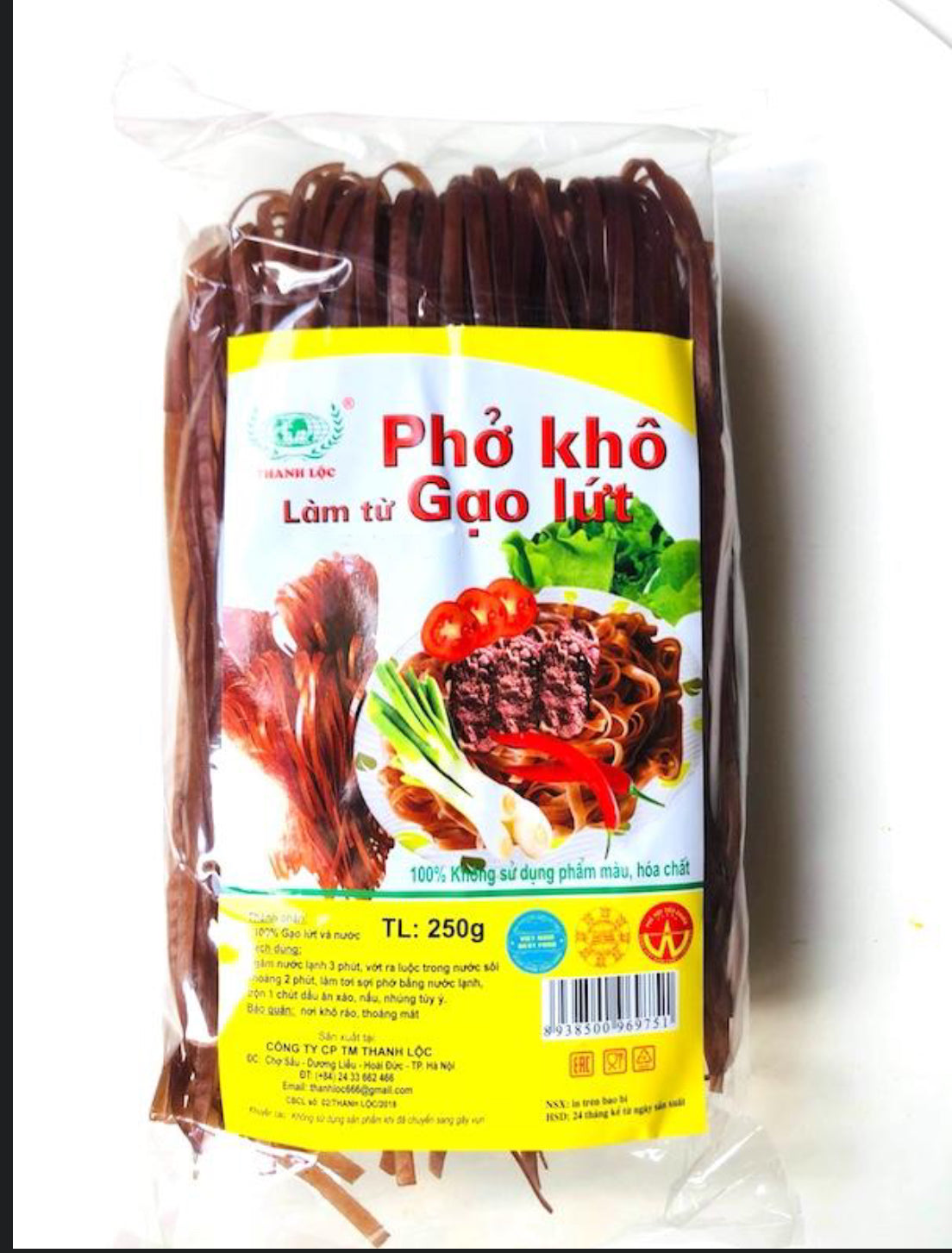 Brown Dried Noodles 250g / Pho Kho Gao Lut 250g