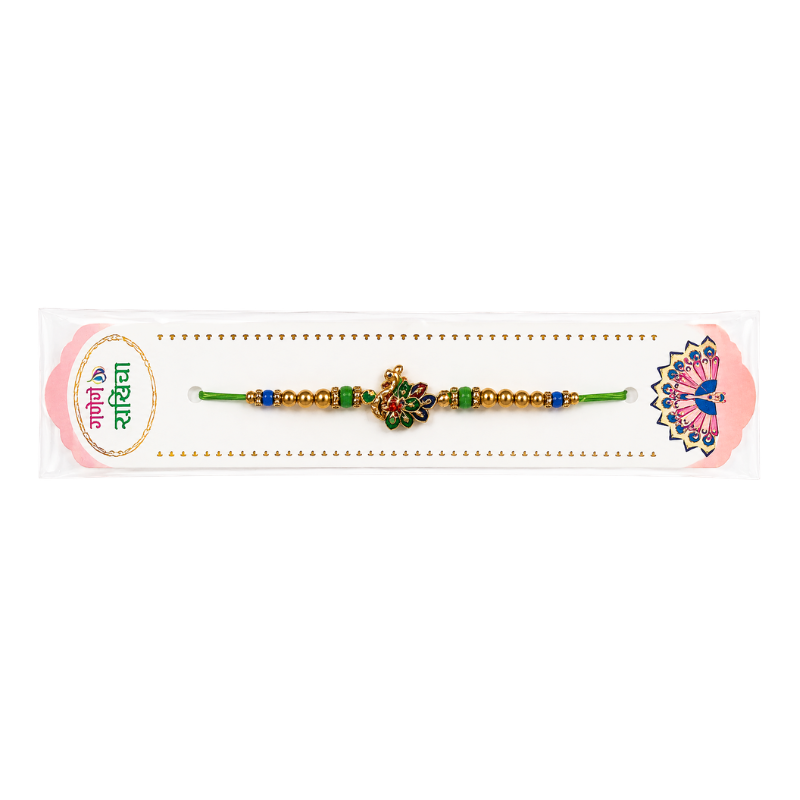 Fancy Rakhi S27 - Green Peacock