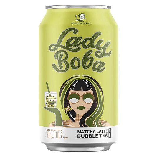 LADY BOBA Bubble Milk Tea Matcha /Tra Sua Tran Chau Tra Xanh 315ml