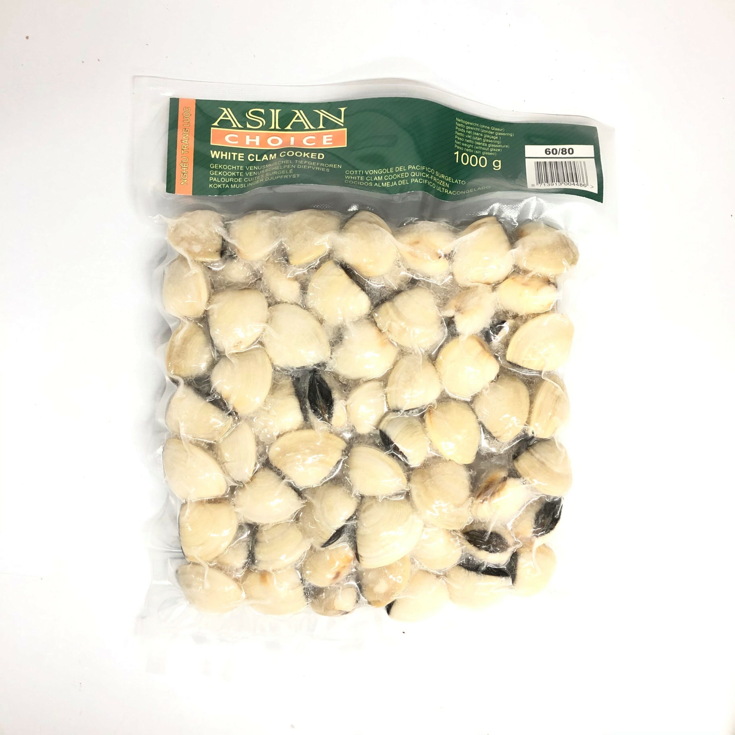 ASIAN CHOICE Frozen White Clams 60/80 1kg Hikifood
